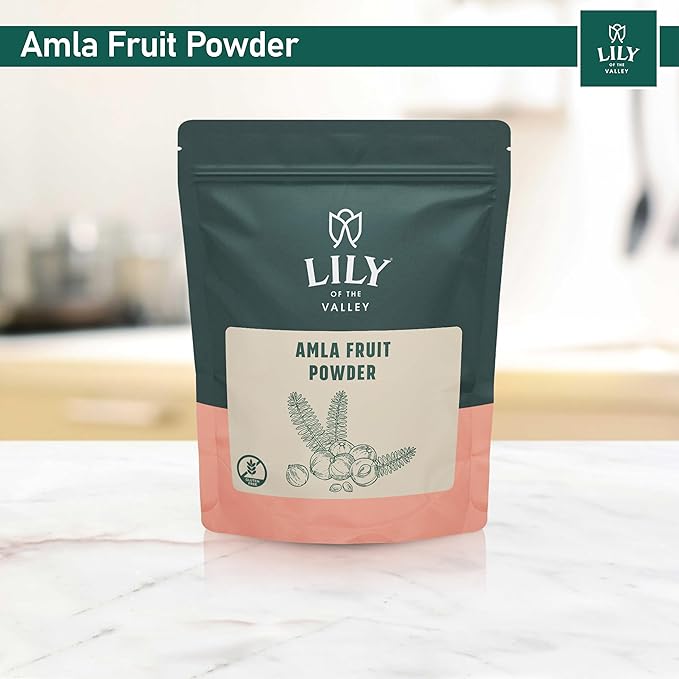 Lily of the Valley Amla Berry Powder (Amalaki) - Ideal for Cooking & Beauty Care - Rich in Antioxidant & Vitamin C - Natural, Vegan & Gluten-Free - Packed in Resealable Pouch (16oz, 453g)