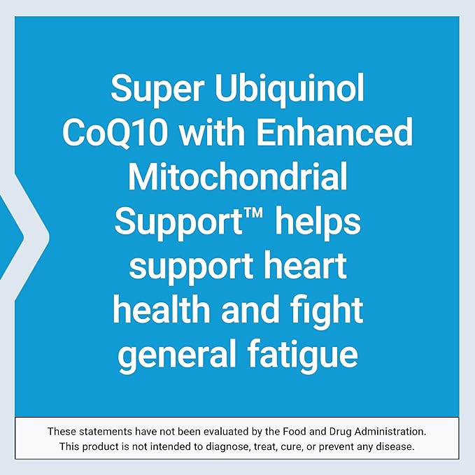 Life Extension Super Ubiquinol CoQ10 with Enhanced Mitochondrial Support, heart health supplement, maximum absorption, 50 mg, non-GMO, gluten-free, 30 softgels