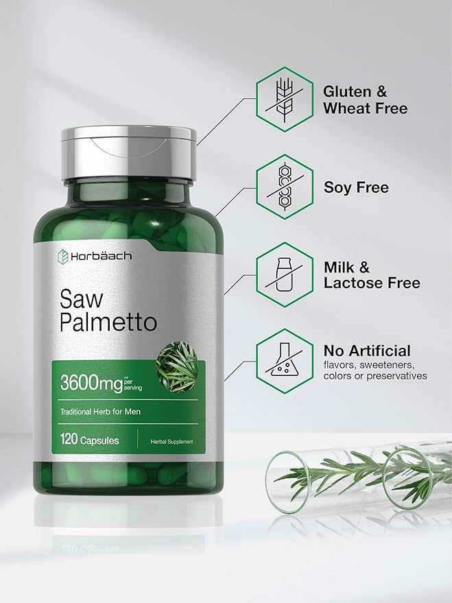 Horbäach Saw Palmetto Extract | 120 Capsules | Non-GMO and Gluten Free Formula | from Saw Palmetto Berries