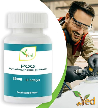 Ved PQQ 20mg (Pyrroloquinoline Quinone) 90 Capsules, GMP Quality Standard, Strong antioxidant