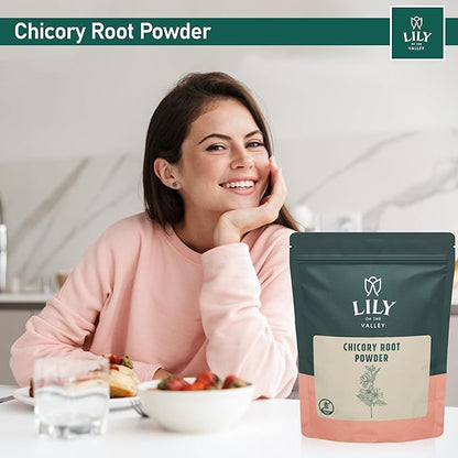 Lily of the Valley Chicory Root Powder - Soluble Fiber Powder - Dissolves Instantly in Hot Water or Milk - Vegan & Gluten-Free - Packed in Resealable Pouch (8oz, 226g)