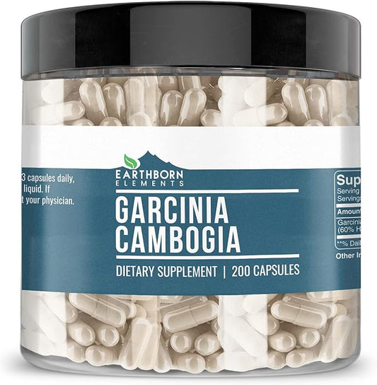 Earthborn Elements Garcinia Cambogia 200 Capsules, Pure & Undiluted, No Additives