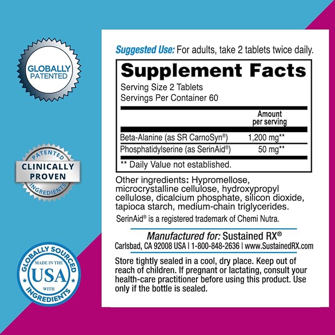 Complete Memory Support Supplement for Brain Health, Enhanced Memory Recall & Cognitive Performance, Clinically Proven | Sustained Release Beta-Alanine & SerinAid Phosphatidylserine