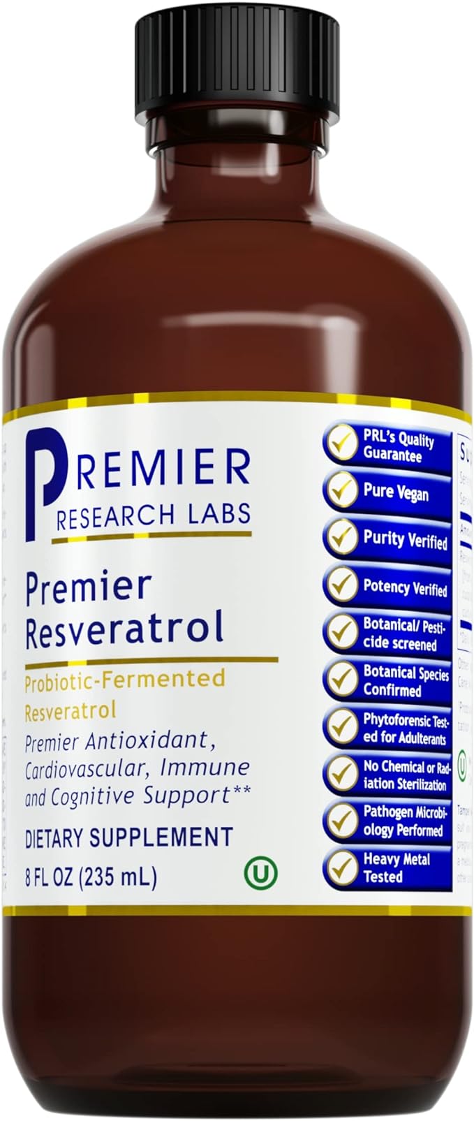 Premier Research Labs Resveratrol - Antioxidants Supplement - for Immune Support, Heart Health, Blood Flow & More - from Giant Knotweed - 8 Fl oz