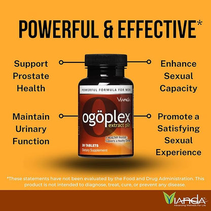 Ogoplex® | Male Prostate Health and Urinary Support Supplement with Graminex® Swedish Flower Pollen, Saw Palmetto, Phytosterols & Lycopene - 30 Tablets (2 Pack)