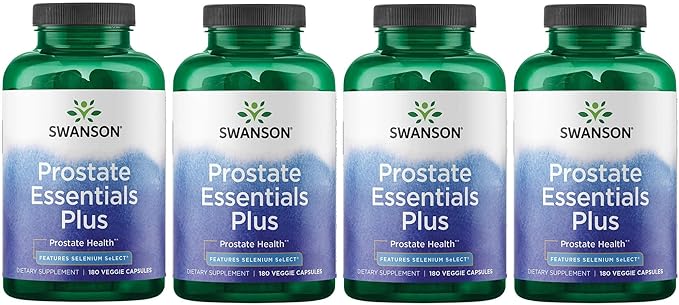 Swanson Prostate Plus - Natural Supplement for Men Promoting Healthy Urinary Tract Flow '&' Frequency -Supporting Overall Prostate Health - (180 Veggie Capsules) 4 Pack