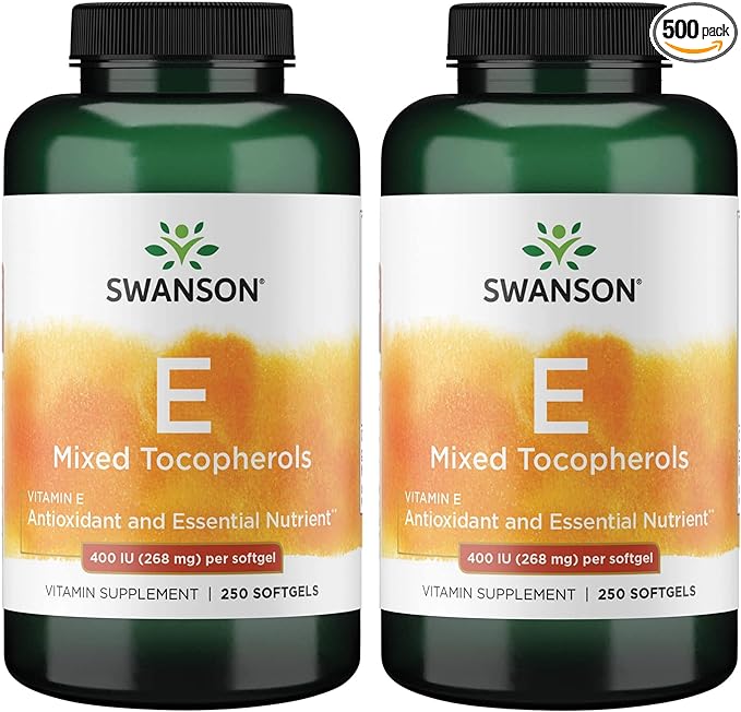 Swanson E-400 Mixed Tocopherols 400 Iu (268 mg) 250 Sgels 2 Pack