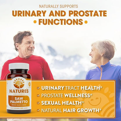 1000mg Saw Palmetto Prostate Supplement, Berry Power + Extract - Maximum Strength to Promote Prostate Heath, Reduce Frequent Urination and Block DHT Related Hair Loss Naturally |100 Caps