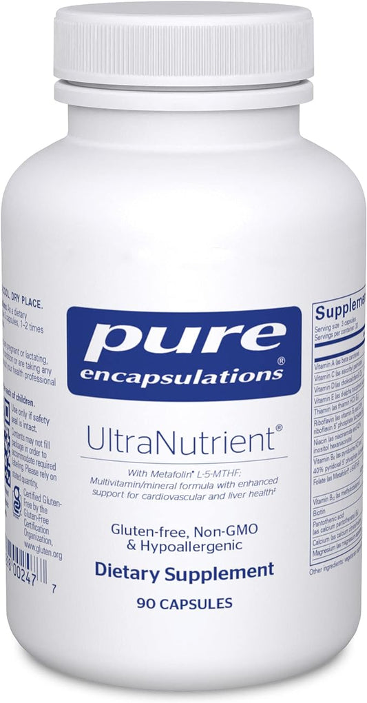 Pure Encapsulations UltraNutrient - Minerals & Multivitamins - Supports Liver & Heart Health* - Supplement for Antioxidants - with Vitamin C, CoQ10 & More - Gluten Free - 90 Capsules