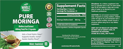 Moringa Capsules, 800mg Organic Moringa Oleifera Leaves Powder Superfood Greens Pure Moringa Pills is A Vegan, Non-GMO Energy Increase and Keep Healty Supplement (2)