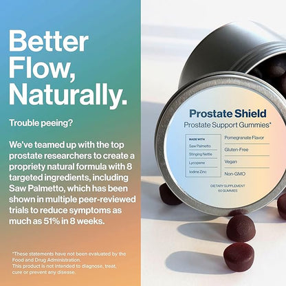 Prostate Shield Gummies - Men's Prostate Health Urinary with Saw Palmetto & Lycopene