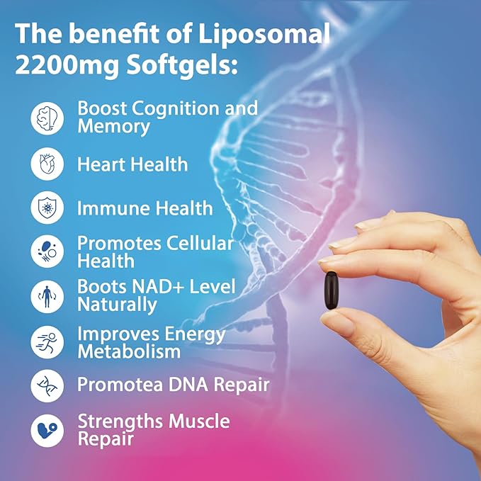 Liposomal 2200mg High Dose Softgel, Trans-Resveratrol 1700mg + TMG 500mg, Powerful Antioxidant for Anti-Aging, Skin Health, Cell Repair, NAD+ Level, Energy & Immune and Overall Health - 600 Softgels