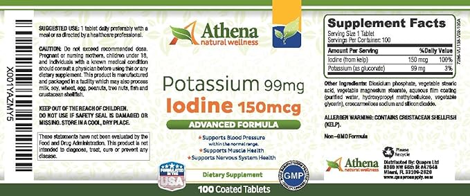 Potassium 99mg with Iodine 150mcg Supplement