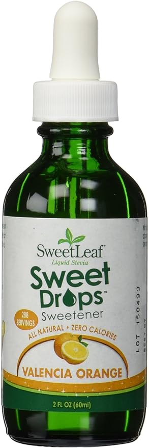 SweetLeaf Sweet Drops Valencia Orange Liquid Stevia Sweetener - Orange Stevia Drops, Zero Calories, Zero Sugar, Non-GMO, Gluten-Free, Keto Friendly, Flavor Drops Stevia - 2 Fl Oz