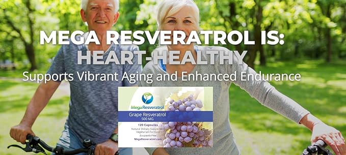 Mega Resveratrol Red Grape Skin, Piceid Resveratrol, Water-Soluble/High Absorption/Boosts Nitric Oxide. 500mg per Capsule. Purity Certified. NO Toxic “inactive” Ingredients. Keto, Vegan, Non-GMO.