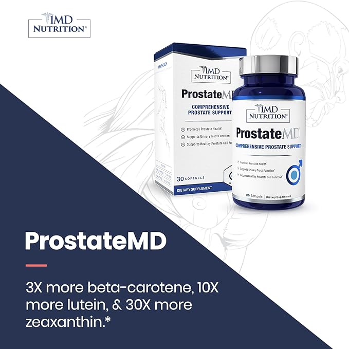 1MD Nutrition ProstateMD Saw Palmetto Prostate Support Supplement - Support for Urinary Tract and Frequent Bathroom Urges | 60 Softgels (2-Pack)