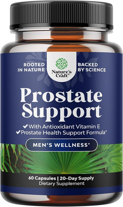 Herbal Prostate Health Supplements for Men - Advanced Prostate Supplements for Men with Beta Sitosterol Selenium Pygeum and Saw Palmetto for Men Prostate Support and Frequent Urination - 60 Capsules