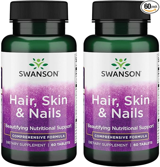 Swanson Hair Skin '&'amp; Nails 60 Tabs (2 Pack)