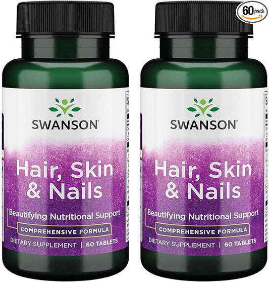 Swanson Hair Skin '&'amp; Nails 60 Tabs (2 Pack)