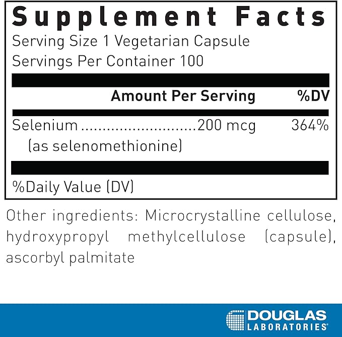 Douglas Laboratories Seleno-Methionine | 100 Vegetarian Capsules