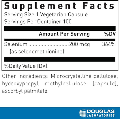 Douglas Laboratories Seleno-Methionine | 100 Vegetarian Capsules