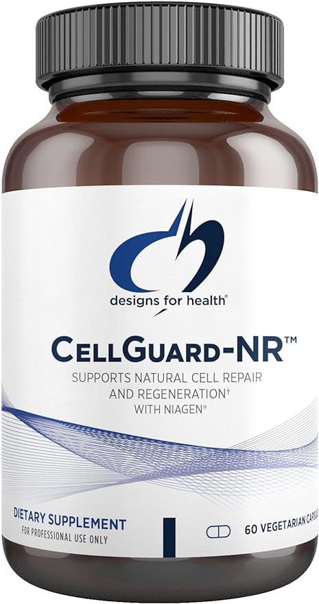 Designs for Health CellGuard-NR - NAD+ Supplement - Nicotinamide Riboside Chloride with Resveratrol + Pterostilbene to Support Cellular Repair & Healthy Aging (60 Vegan Capsules)