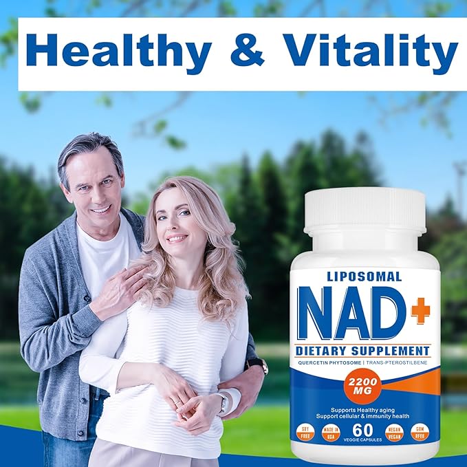 2200mg Liposomal Nad+Supplement,Nad Supplement with Resveratrol+Berberine,Nicotinamide Adenine Dinucleotide,Enhances Mitochondrial Function Old, Contributes to Heart Health, Anti-Aging 60 Capsules(3)