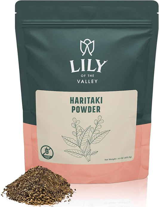 Lily of the Valley Haritaki Powder - Terminalia Chebula - Sourced from India - An Ayurvedic Herb - 100% Natural &No Added Preservative - Vegan & Gluten-Free (16oz, 453g)- Package May Vary