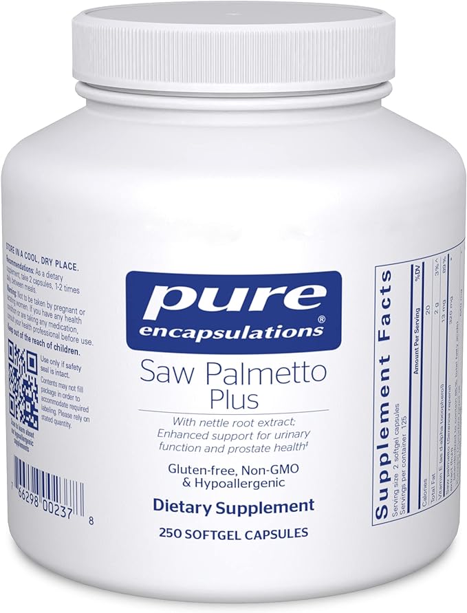 Pure Encapsulations Saw Palmetto Plus | with Nettle Root Extract to Support Urinary Function | 250 Softgel Capsules