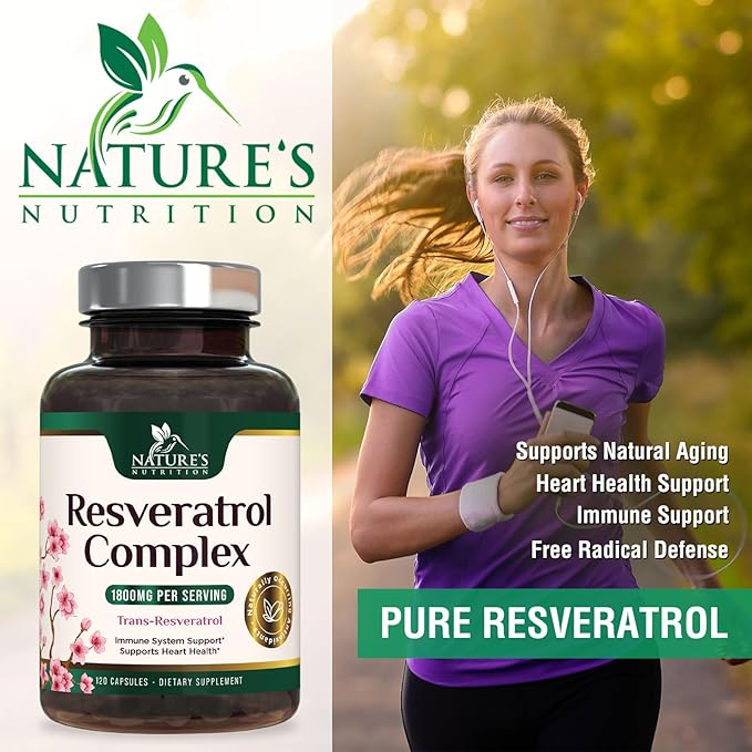 Resveratrol 1800mg Per Serving - Potent Antioxidants for Immune Support - Extra Strength Trans-Resveratrol Supplement Supports Healthy Aging & Heart Health - From Natural Polygonum Root - 120 Capsules