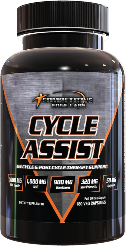 Cycle Assist by CEL: All-in-One On Cycle Support with Advanced Liver Assist and Organ Protection. 60 servings. Includes Milk Thistle, Saw Palmetto, and Hawthorne.