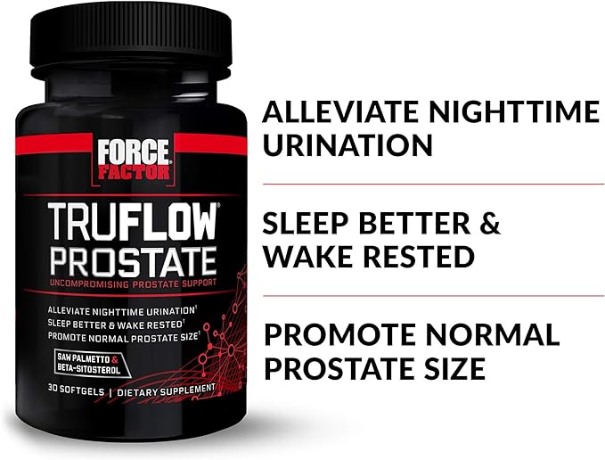 Force Factor TruFlow Prostate Health Support Supplement for Men with Beta Sitosterol, 30 Count