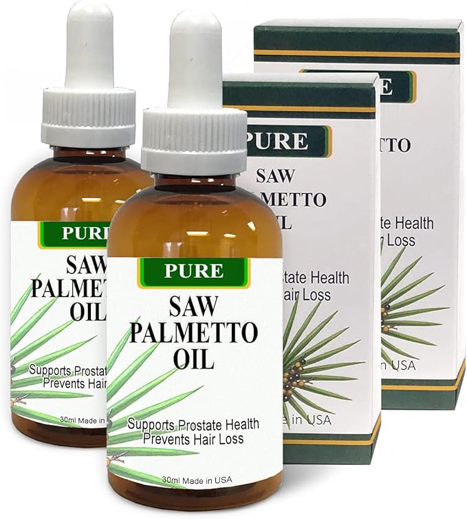 Pure Saw Palmetto Oil Organic Natural 60-90-day Supply Unlike Inefficient Powders Support Prostate Health Sleep Better Reduce Frequent Urination DHT Blocker Stop Hair Loss (2 Fl Oz)