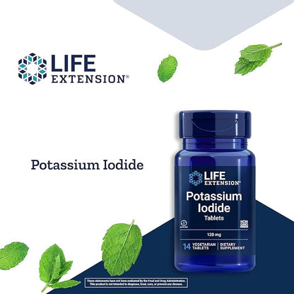 Life Extension Potassium Iodide 130mg 14 Tablets (Pack of 2)