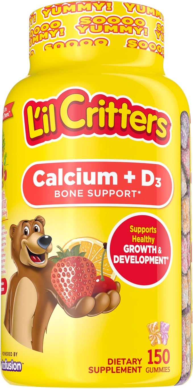 L'il Critters Kids Probiotic Digestive & Calcium Bone Health Gummy Supplements, 60 & 150 Count