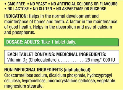 (Twin Pack) 2 x Kirkland Signature Vitamin D3 1000IU/25mcg, 360 tablets