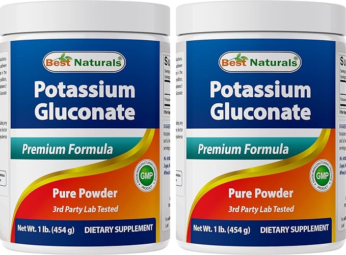 Best Naturals Potassium Gluconate 1lb Powder (1 LB (Pack of 2))