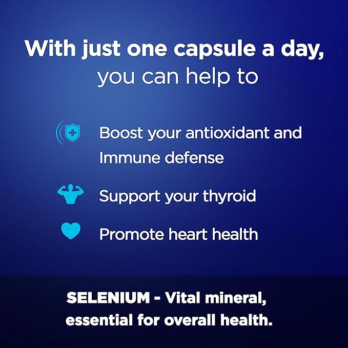 Selenium 200, Selenium 200mcg | Healthy Immune, Thyroid Function, Antioxidant Support | High Absorption Formula | Vegan & Non-GMO | 30ct