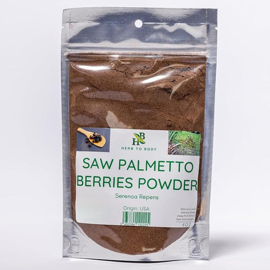 Premium Saw Palmetto Berries Powder (Serenoa repens) - 4oz Resellable Pouch | Natural Herbal Supplement