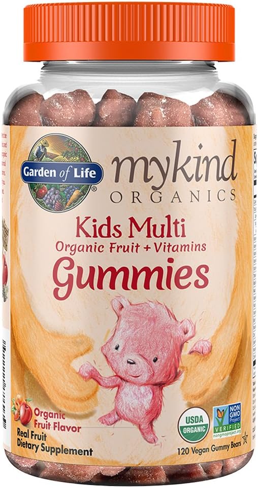 Garden of Life Organic Kids Gummy Vitamins Fruit 120ct & Vegan Vitamin D3 from Lichen 30ct