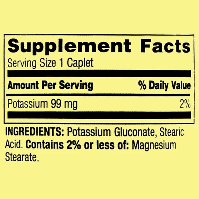 Spring Valley Potassium Caplets Dietary Supplement, 99 mg, 100 Count + Me Gustas Sticker (3)