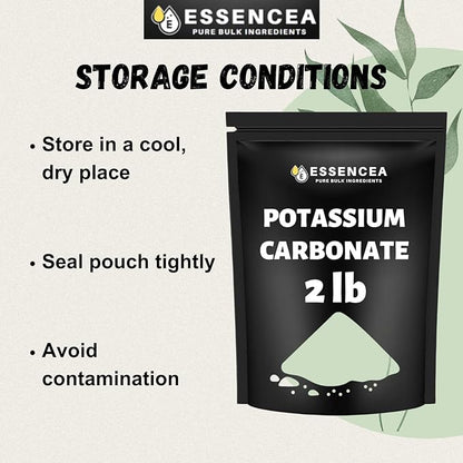 Potassium Carbonate 2lb by Essencea Pure Bulk Ingredients | 100% Pure Potassium Powder for Plants and Supplements (32 Ounces)