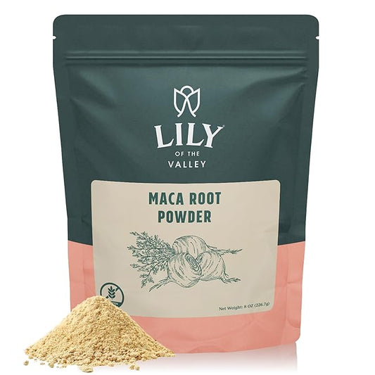 LILY OF THE VALLEY Maca Root Powder - Great Superfood for Breakfast, Smoothies & Baking - Premium Grade - Gelatinized for Easy Digestion - Vegan & Gluten-Free - Packed in Resealable Pouch (8oz, 226g)