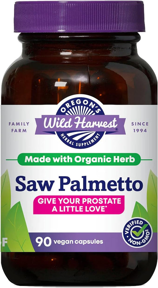 Oregon's Wild Harvest Certified Organic Saw Palmetto Capsules, Non-GMO, 1170 mg, 90 Count