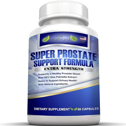 Stop Frequent Urination! The Most Complete Super Prostate Health Support Supplement Pills Formula for Men with 33 Natural Ingredients Including 45% Saw Palmetto Extract. Best for Men's Urinary Health