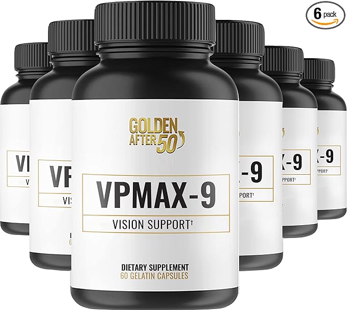 VpMax-9 - Sight Care and Antioxidant Supplement with Eye Vitamins, Lutein, Lycopene and Bilberry Extract - 6 Bottles