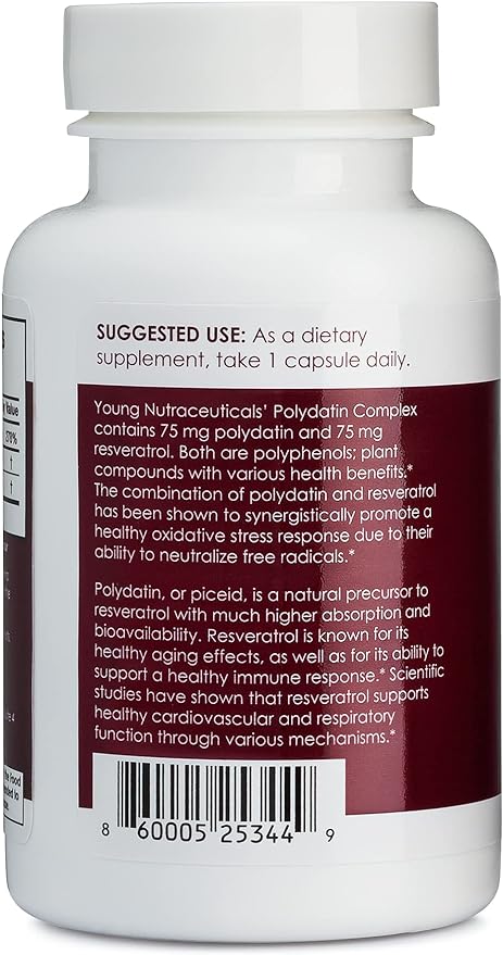 YoungNutra Polydatin Complex with Resveratrol- High Absorption - 60 Capsules