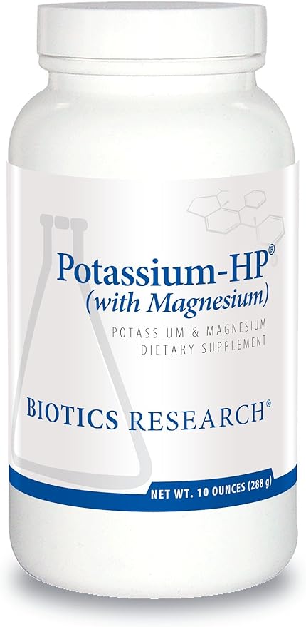 Biotics Research Potassium HP Potassium with Magnesium. Powdered Formula. Electrolyte. Supports Cardiovascular, Renal and Bone Health. Essential Mineral for Vascular and Muscle Function. 1 Ounces