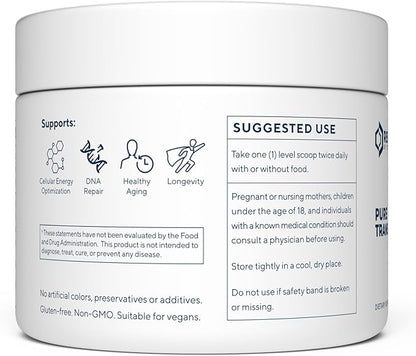 Pure Trans Resveratrol Powder - 100 Grams, 200 Day Supply - Supports Longevity, DNA Repair, Cellular Function, and Healthy Metabolism - Research Backed and Third-Party Tested