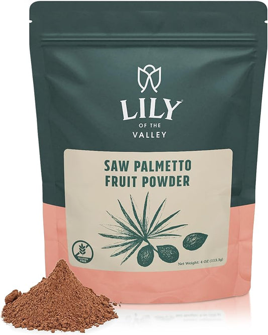 LILY OF THE VALLEY Saw Palmetto Fruit Powder - Serenoa Repens - Great for Cooking and Smoothies - Vegan & Gluten-Free - Packed in Resealable Pouch (4oz, 113g)